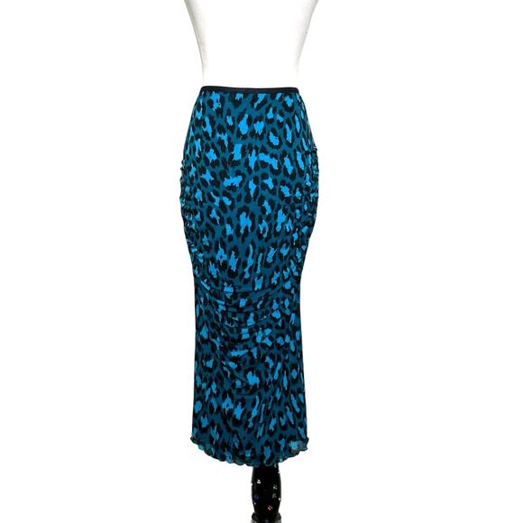 Diane Von Furstenberg evergreen leopard print midi skirt size M - Picture 2 of 12